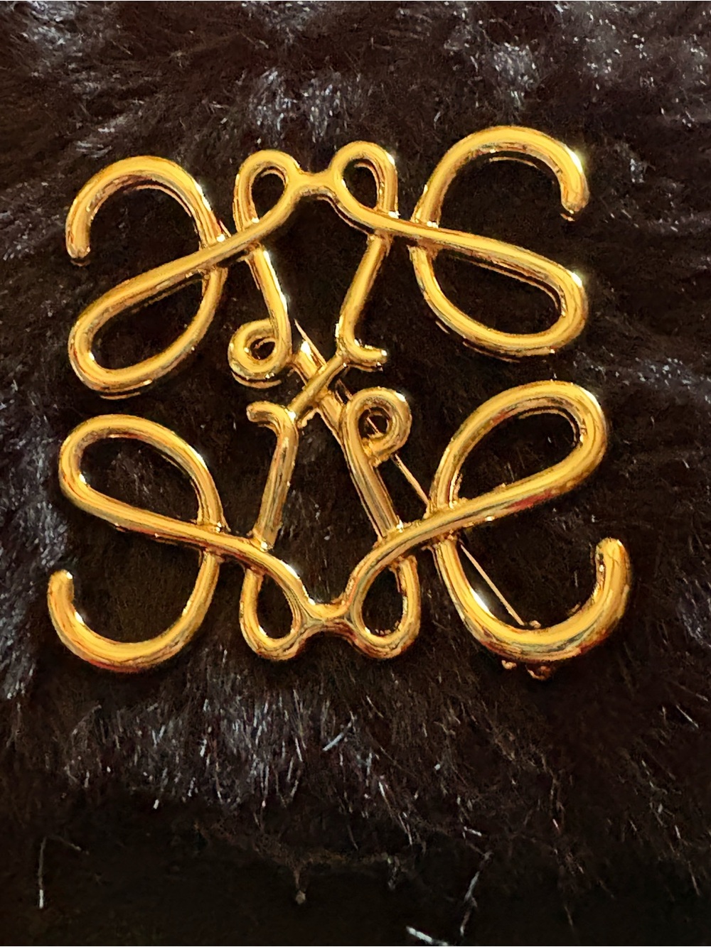 Gold-Tone Decorative Script Brooch - Women's Jewelry